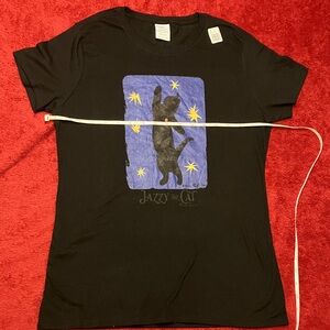 Art Parody Black Tee with Jazzy the Cat 🧐😼
